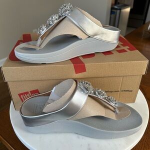 FitFlop Women's Silver Embellished Sandals